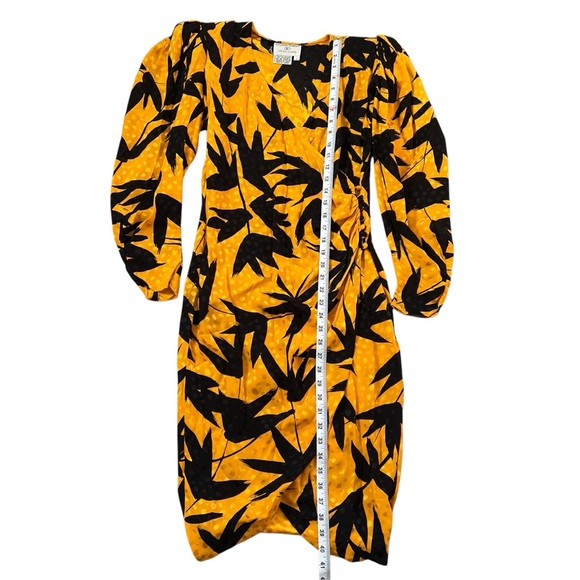 Flora Kung Abstract Silk Special Edition 80’s Vintage Wrap Dress Sz 6 - Picture 8 of 11